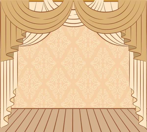 窗帘复古拱. — 图库矢量图片