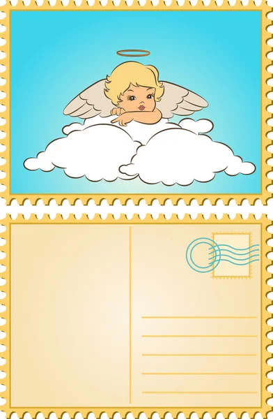 Beautiful baby angel with wings. — Stock Vector