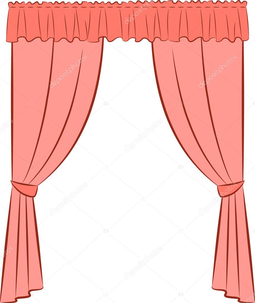 The vintage interior with curtain