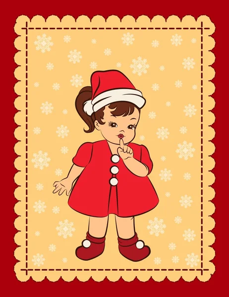 Cartoon little girl in suit Snow Maiden. — Stock Photo, Image
