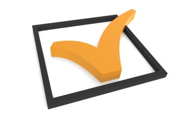 CheckMark. Orange CheckMark in Checkbox clipart