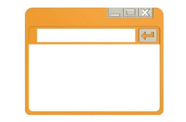 Internet Browser Window, simplified. Orange isolated on white