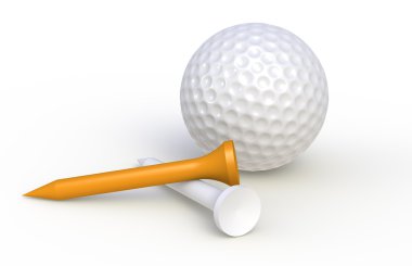 Golf ball and tees clipart