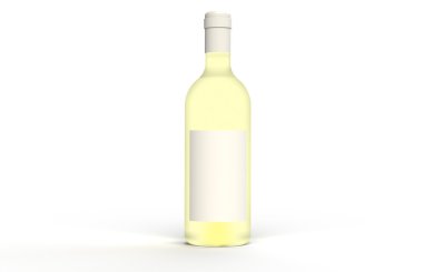 şarap. kopya alanı ile açık şişe beyaz şarap