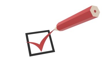 Checkmark and a Pencil clipart