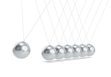 Newtons cradle White floor. clipart