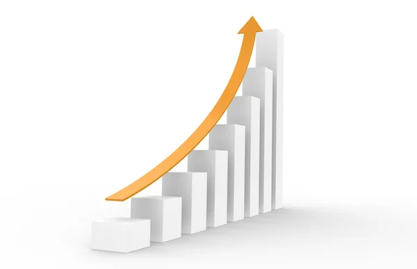 Üzleti grafikon, narancs és fehér — Stock Fotó