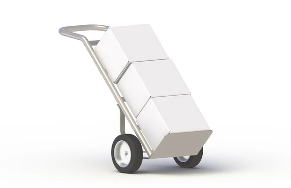 Ruční vozíky, s lóžemi izolovaných na bílém. — Stock fotografie