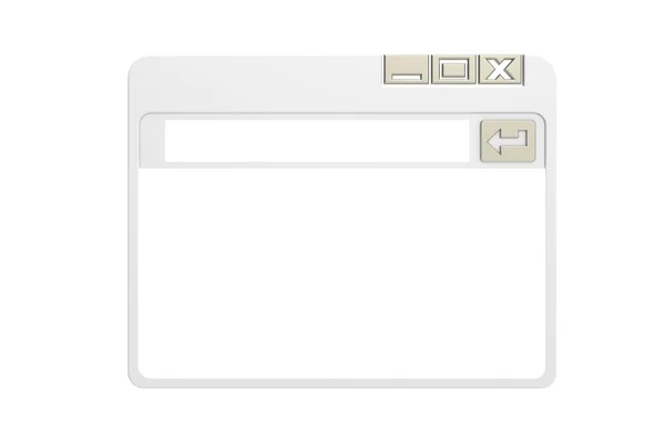 Окно браузера Интернета, упрощенное. Изолированные на белом — стоковое фото