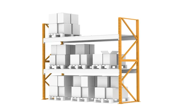 Warehouse shelves. Pallet Rack, Half full. — Stock Photo, Image