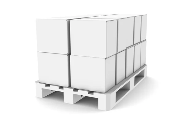 Perspective view of Pallet with boxes. — Stock Photo, Image