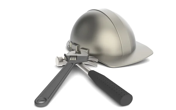 Twardy kapelusz i narzędzia — Zdjęcie stockowe
