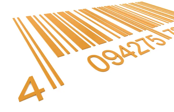 Čárový kód. Detailní záběr čárového kódu v oranžové — Stock fotografie