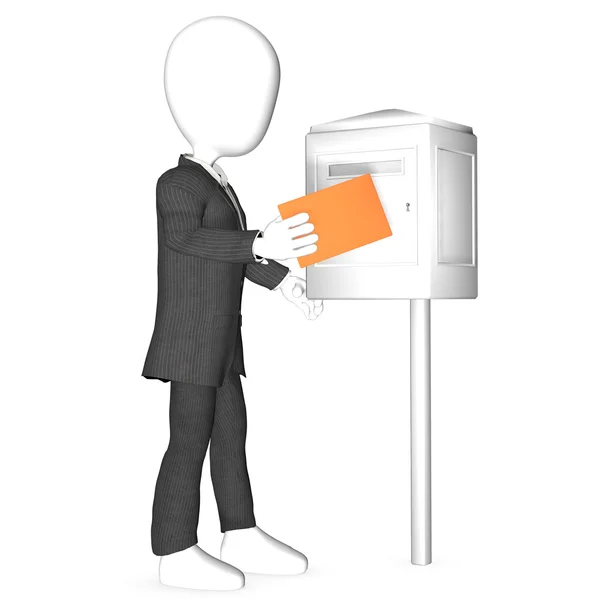 Homem enviando carta ou voto — Fotografia de Stock