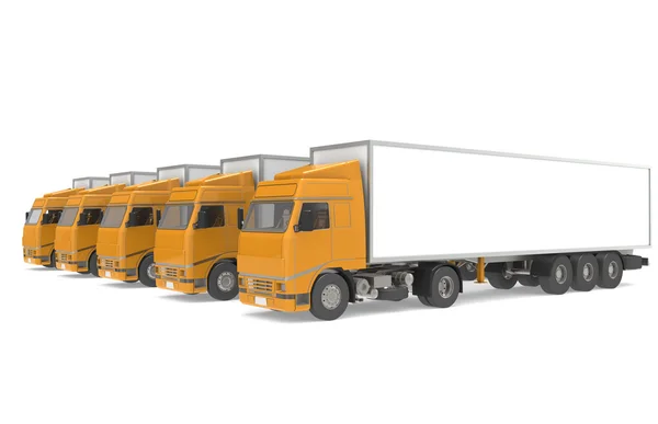 Flotte de camions. Partie de la série Entrepôt et logistique — Photo