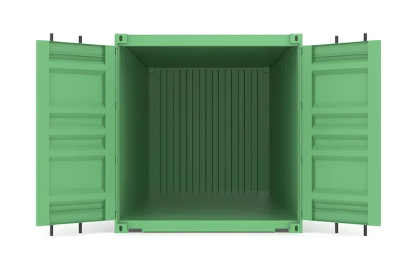 Abre el contenedor verde. Parte de la serie Almacén y Logística — Foto de Stock