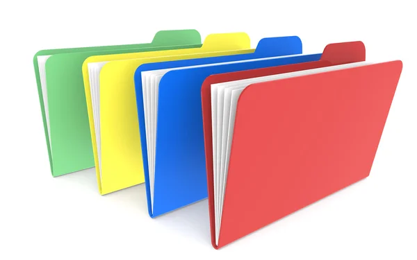4 つのファイルの赤、緑、黄色、赤 — ストック写真