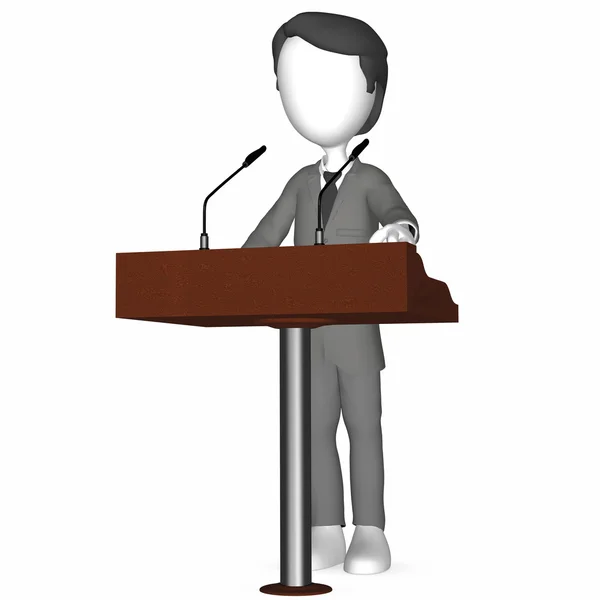 3D-mens een toespraak houden — Stockfoto