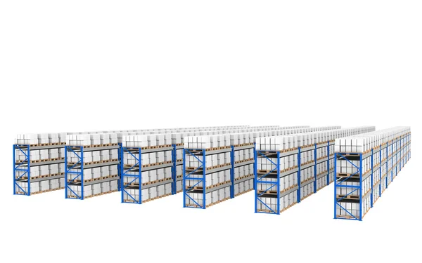 Shelves x 60. Top Perspective view. — Stock Photo, Image