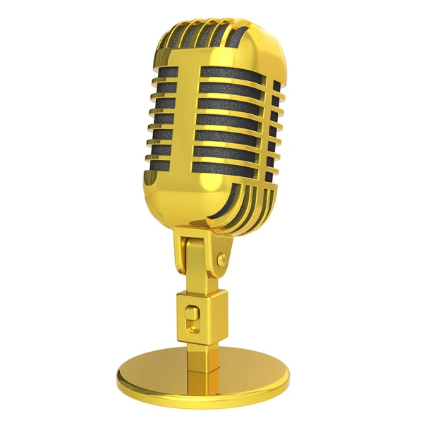 Złoty Mikrofon — Zdjęcie stockowe