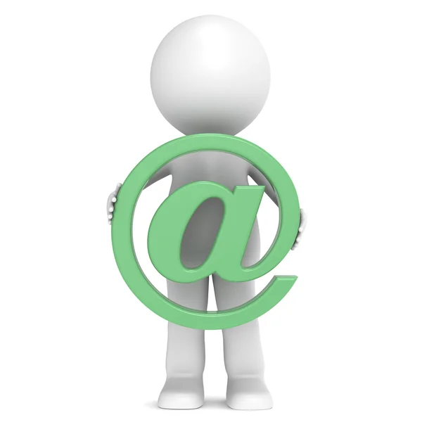 E-mail zielony znak — Zdjęcie stockowe