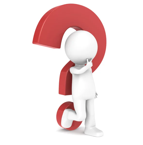 3d human character with a red question mark — Stock Photo, Image