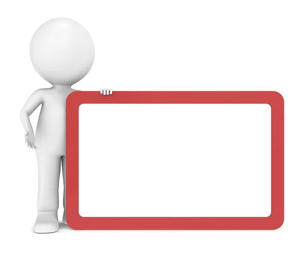 3d human character with a blank board for Copy Space. — Stock Photo, Image