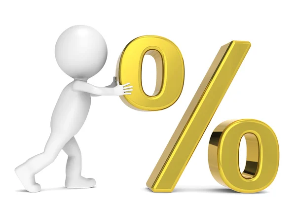 Símbolo percentual, Ouro — Fotografia de Stock