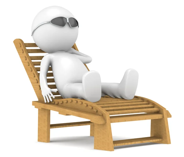 stock image 3D little human character relaxing.