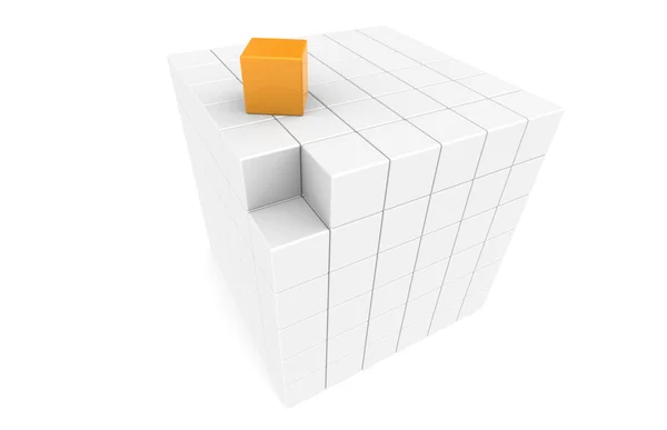 Cube with missing piece — Stock Photo, Image