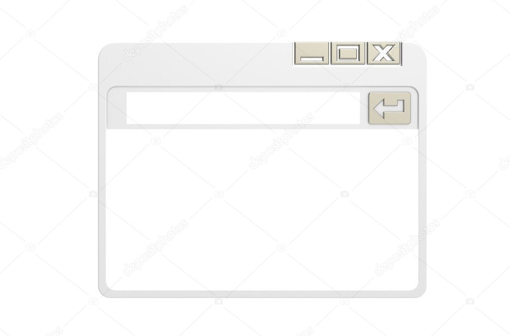 Internet Browser Window, simplified. Isolated on white