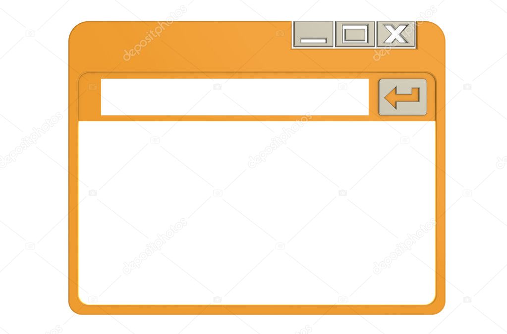 Internet Browser Window, simplified. Orange isolated on white