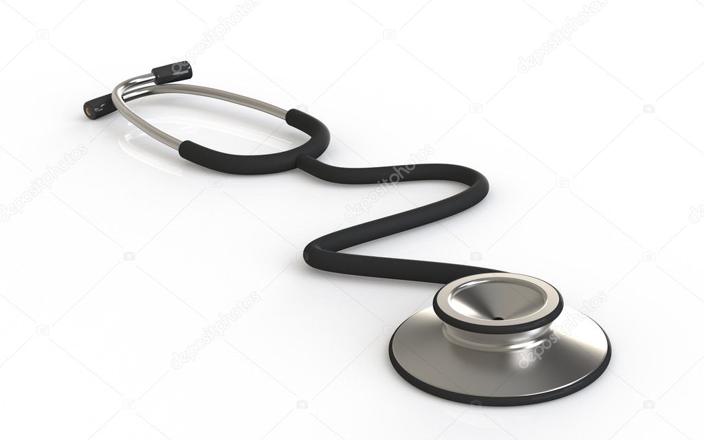 Stethoscope. Perspective view af a Stethoscope.