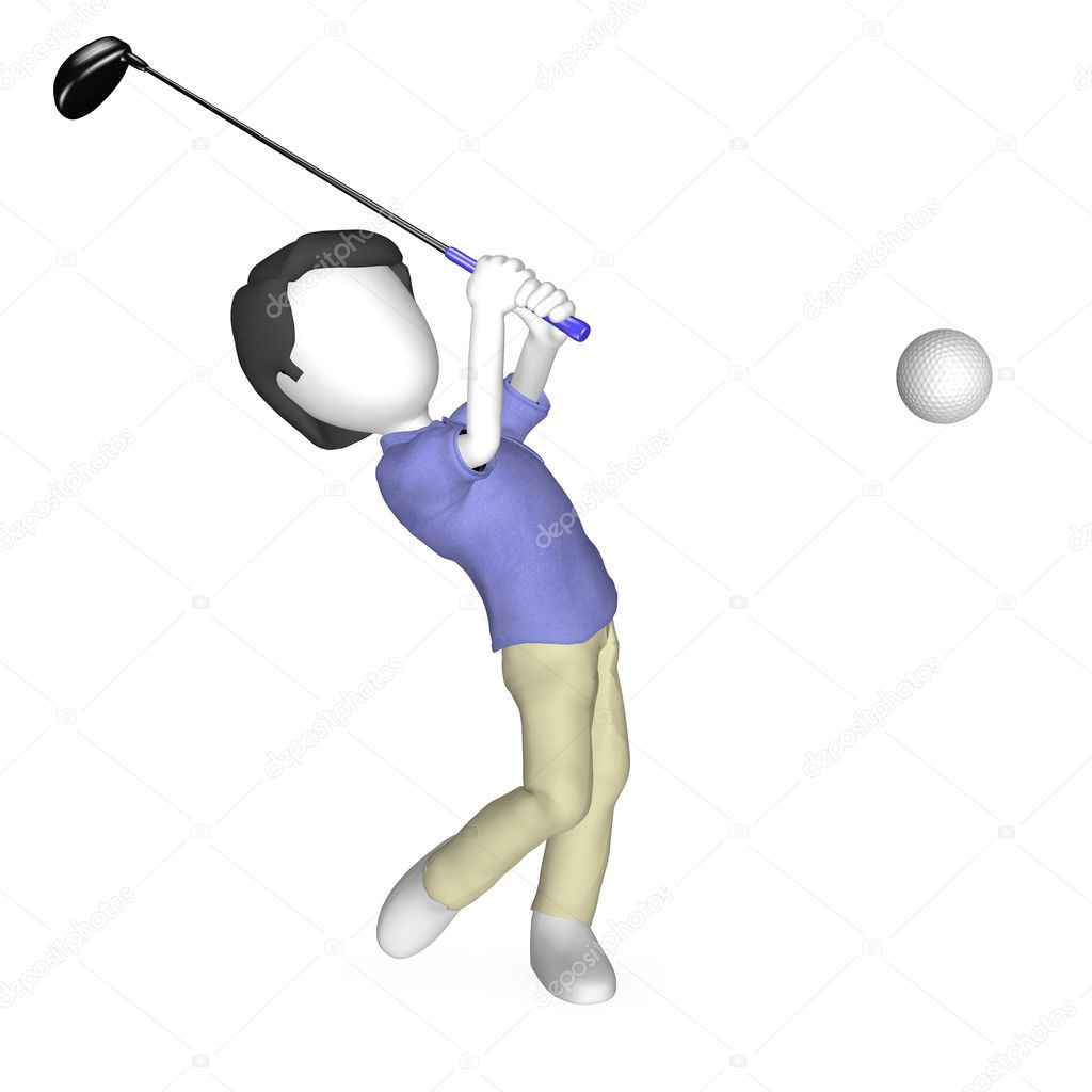 3d Human Playing Golf