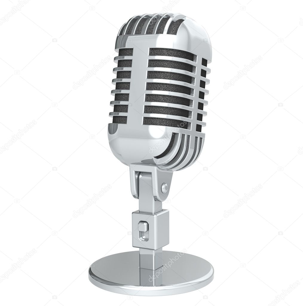 Microphone. Retro Microphone, silver.