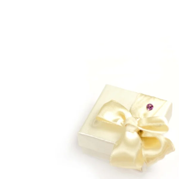 Closeup of gift box on a white background — Stock Photo, Image