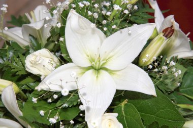 White flower on a wedding decoration indoor