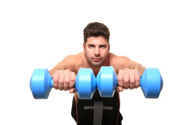 Personal trainer shows excersice clipart