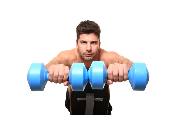 Personal trainer shows excersice — Stock Photo, Image