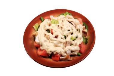 yeşil salata ile tavuk