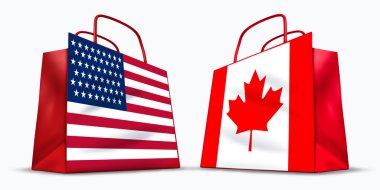 U.S.A. and Canada trade clipart