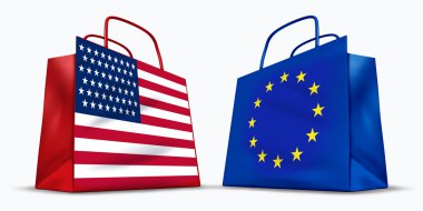 America and the European Union trade clipart