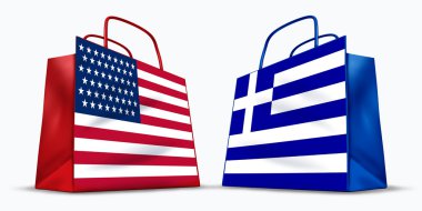 America and Greece trade clipart