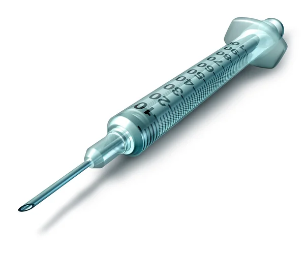 Símbolo de saúde médica de seringa — Fotografia de Stock