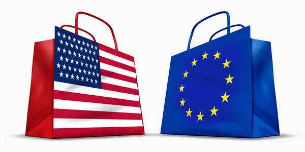 America and the European Union trade — Stock Photo, Image
