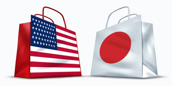 stock image America and Japan trade