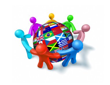 International network of world cooperation clipart