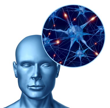 Human intelligence with active neurons clipart