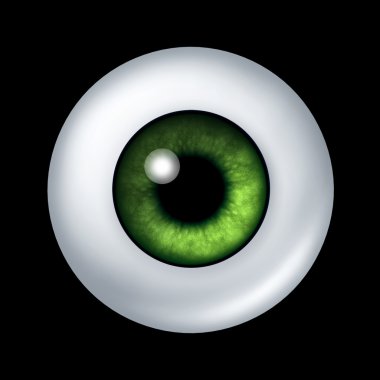 Human green eye ball organ clipart