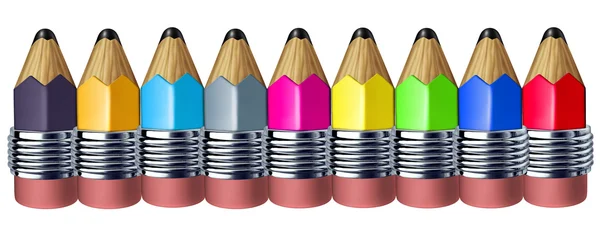 Multi barevná tužka hranice — Stock fotografie